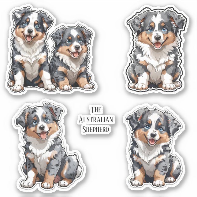 Collection of Australian Shepherd Stickers (Front)