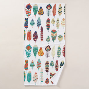 Collection of boho vintage tribal ethnic hand draw bath towel