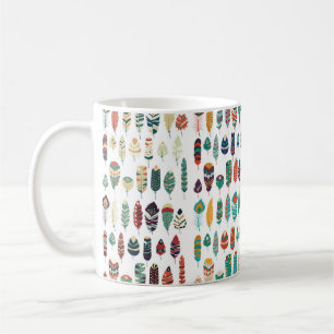 Collection of boho vintage tribal ethnic hand draw coffee mug