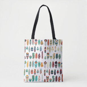 Collection of boho vintage tribal ethnic hand draw tote bag