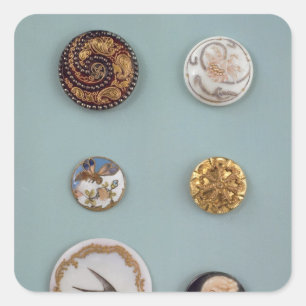 Collection of buttons square sticker