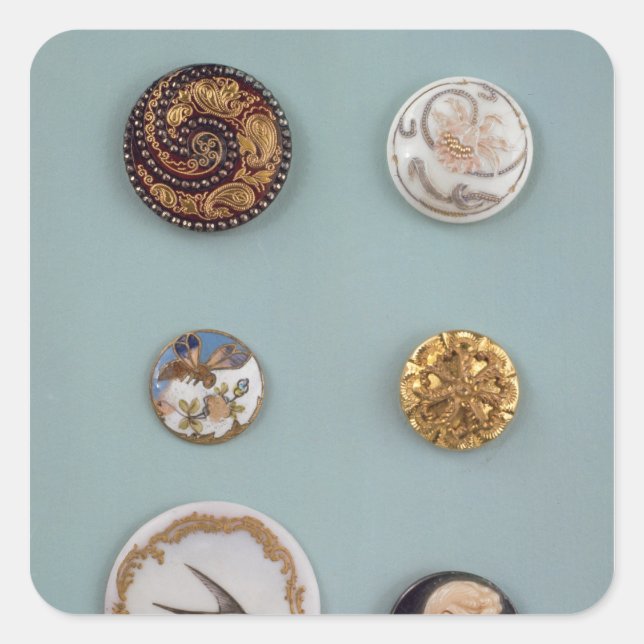 Collection of buttons square sticker (Front)