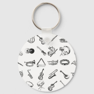 Collection of classical musical instruments key ring