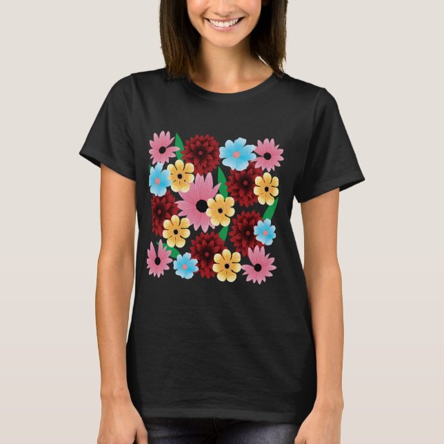 Collection of colourful flowers T-Shirt (Front)