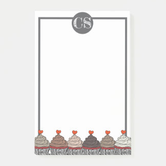 Collection of cupcakes post-it notes