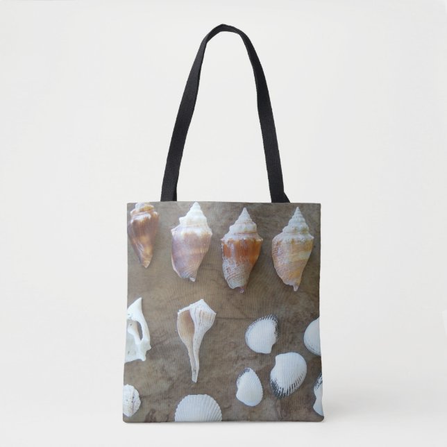 Collection of different seashells on a tote bag (Front)
