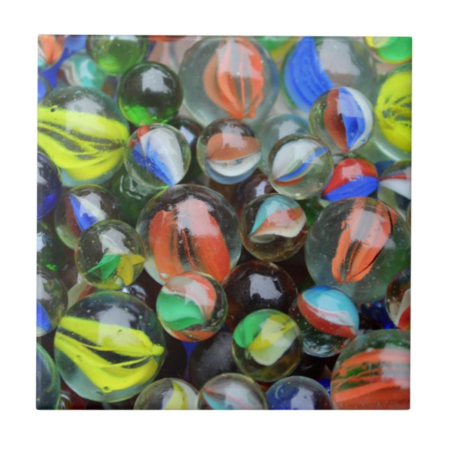 Collection of Glass Marbles Ceramic Tile (Front)