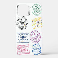 Collection of Passport Stamps Isolated on White. V