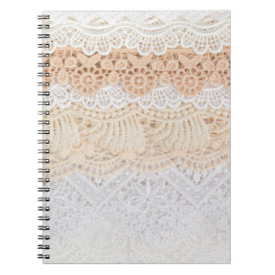 Collection of seamless ornamental floral lace trac notebook