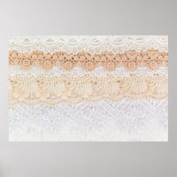Collection of seamless ornamental floral lace trac