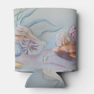 Collection of Seashells Can Cooler