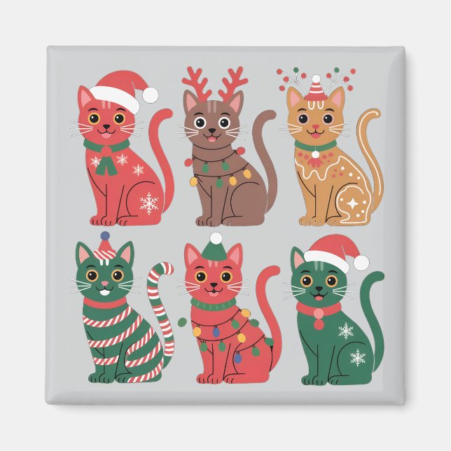 collection of six cats magnet (Front)