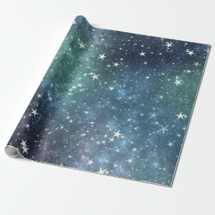 Collection of stars night view wrapping paper