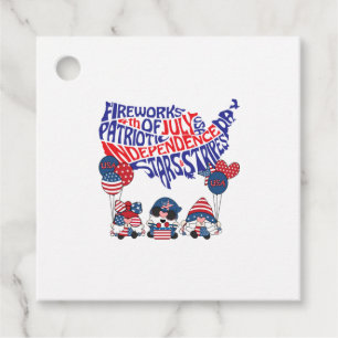 Collection of th of July Gnomes Favour Tags