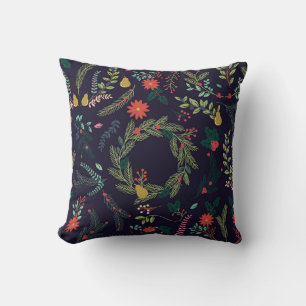 Collection of Vintage Style Hand Drawn Christmas H Cushion