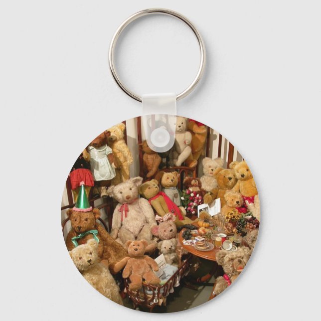Collection Of Vintage Teddy Bears Key Ring (Front)