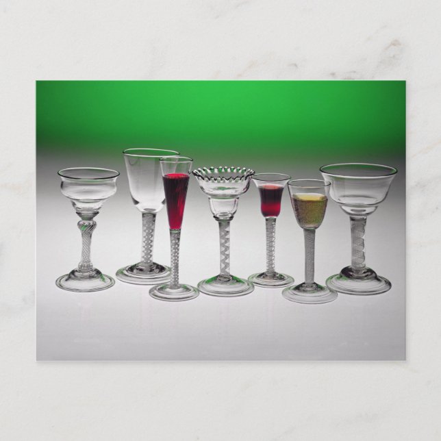 Collection of wine glasses with twist stems postcard (Front)