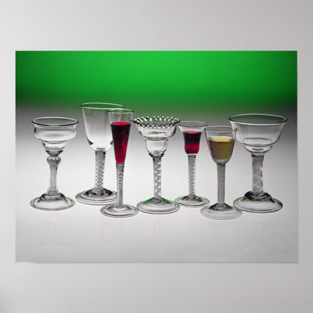 Collection of wine glasses with twist stems poster (Front)