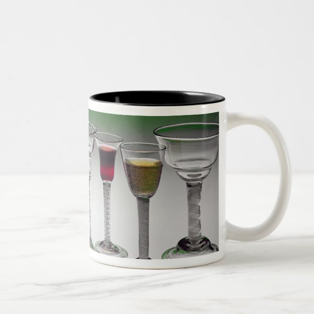 Collection of wine glasses with twist stems Two-Tone coffee mug (Right)