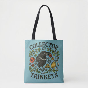 Collector of Trinkets Crow Illustration Tote Bag