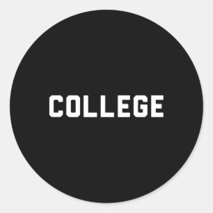 College' 80s Party House Movie College Classic Round Sticker