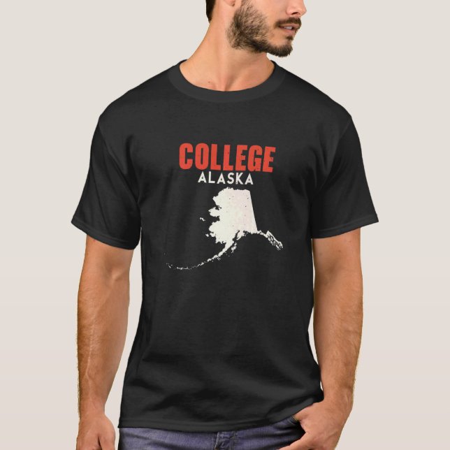 College Alaska USA State America Travel Alaskan T-Shirt (Front)
