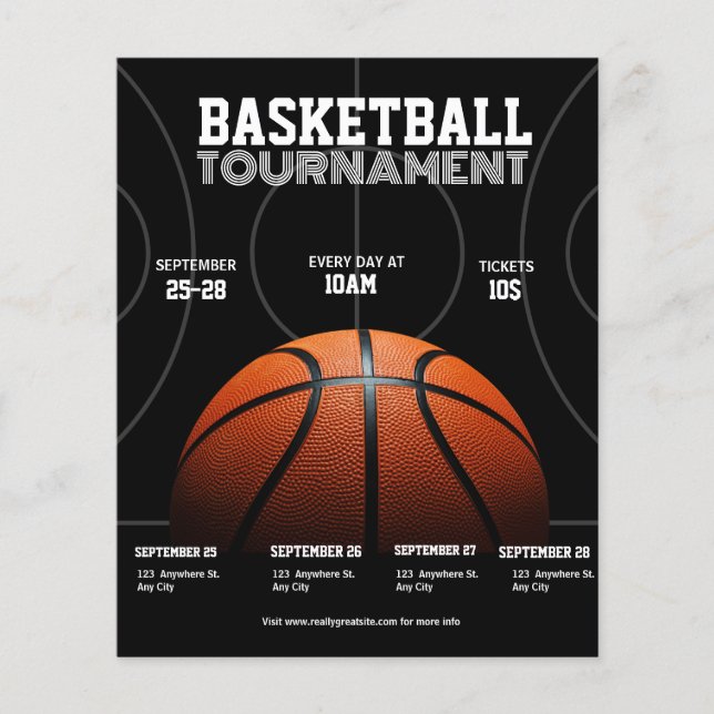  College Basketball Tournament, Basketball Sport  Flyer (Front)