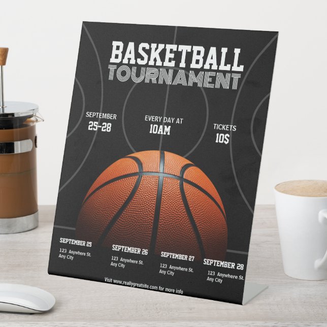  College Basketball Tournament, Basketball Sport  Pedestal Sign (In SItu)