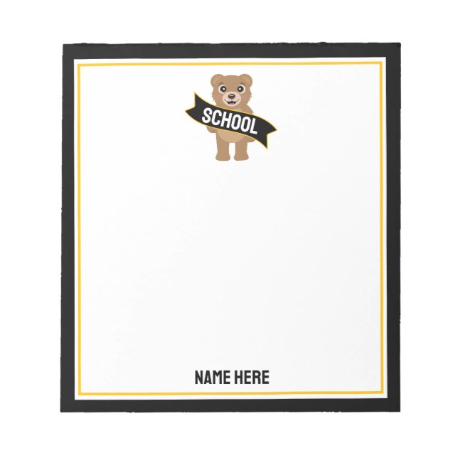 College Bear Notepad - Any School (Front)