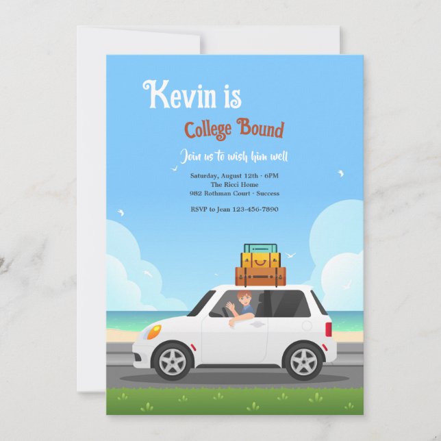 College Bound Male Invitation (Front)