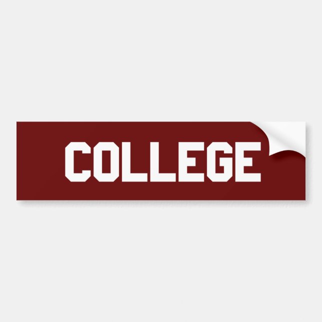 College Bumper Sticker (Front)