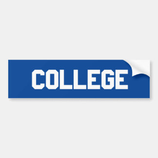 College Bumper Sticker