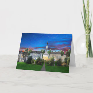 College Campus Middlebury summer night Card