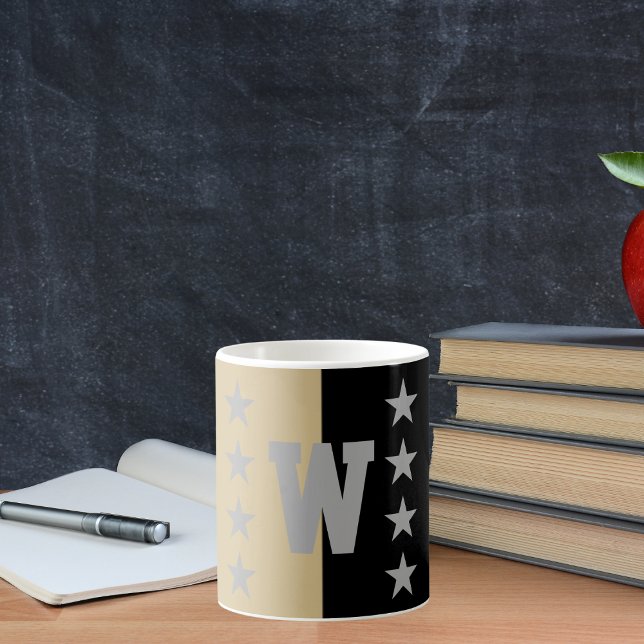 College Colours Black & Gold Monogram  Coffee Mug (Creator Uploaded)