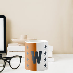 College Colours Burnt Orange, Dark Grey & White Coffee Mug