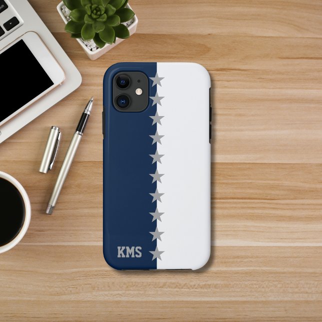 College Colours Navy Blue & White Case-Mate iPhone Case (Creator Uploaded)