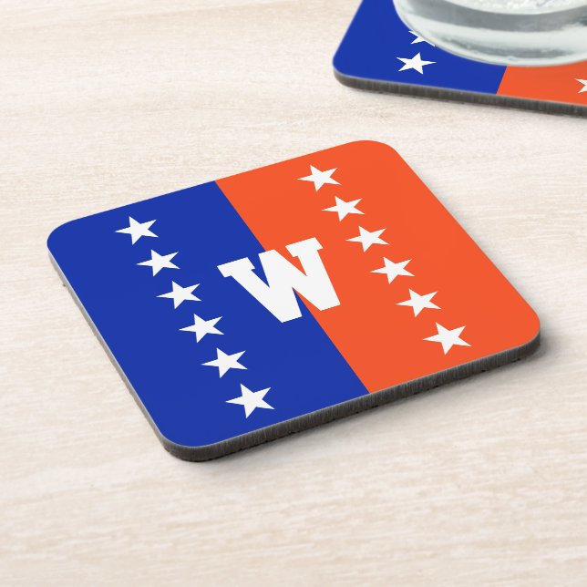 College Colours Royal Blue & Orange Coaster (Left Side)