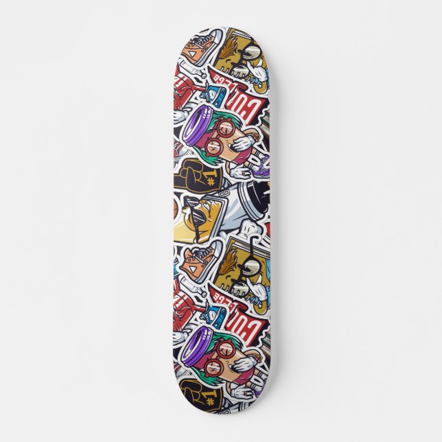 College Dynamic Art Urban Graffiti pattern Skateboard (Front)