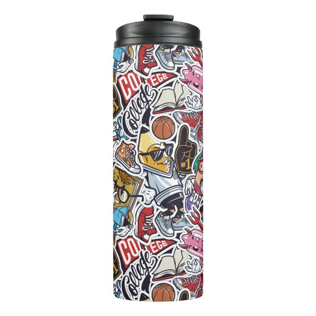 College Dynamic Art Urban Graffiti pattern Thermal Tumbler (Front)