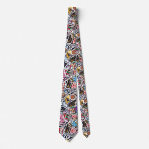 College Dynamic Art Urban Graffiti pattern Tie