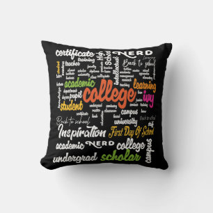College Education Word Cloud patterns Cushion