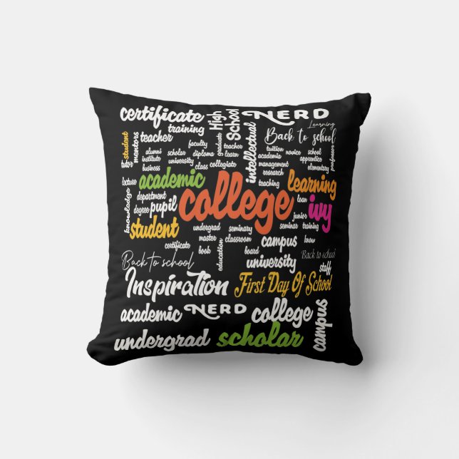 College Education Word Cloud patterns Cushion (Front)