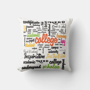 College Education Word Cloud patterns Cushion