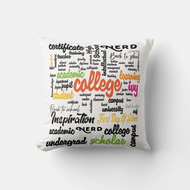 College Education Word Cloud patterns Cushion (Front)