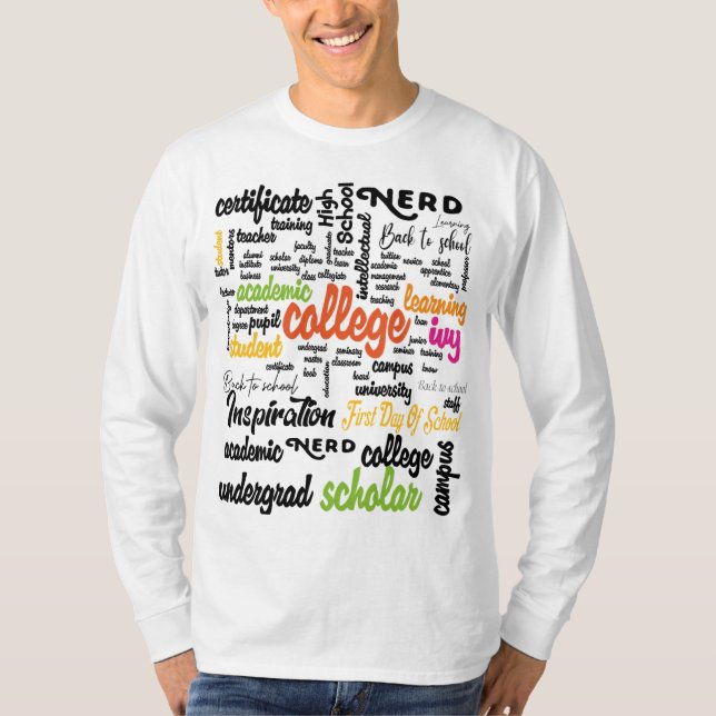 College Education Word Cloud patterns T-Shirt (Front)