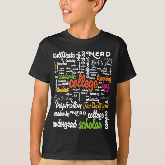 College Education Word Cloud patterns T-Shirt (Front)