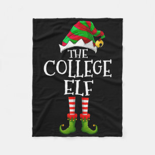 College Elf Fun Matching Pajama Group Christmas Wo Fleece Blanket