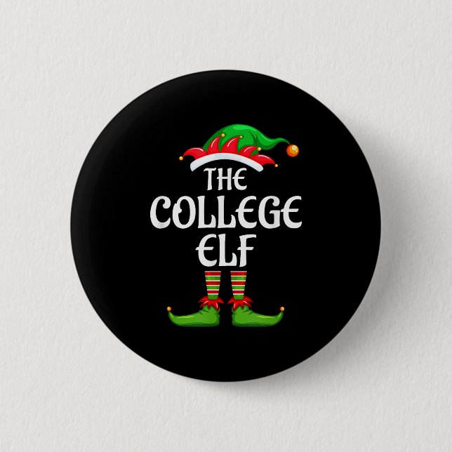 College Elf Matching Family Group Christmas Party  6 Cm Round Badge (Front)