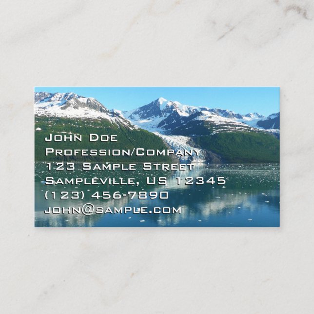 College Fjord I Beautiful Alaska Photography Business Card (Front)