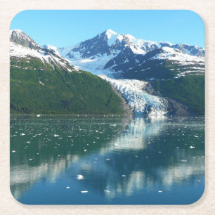 College Fjord I Beautiful Alaska Photography Square Paper Coaster